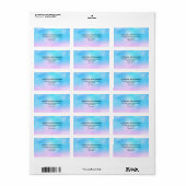 Roze en Blauwe Pastel Gradient Sky Etiket (Full Sheet)