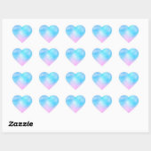 Roze en Blauwe Pastel Gradient Sky Hart Sticker (Vel)
