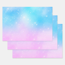 Roze en Blauwe Pastel Gradient Sky Inpakpapier Vel