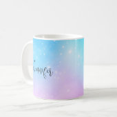 Roze en Blauwe Pastel Gradient Sky Koffiemok (Voorkant links)