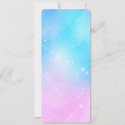 Roze en Blauwe Pastel Gradient Sky Menu Kaart (Achterkant)