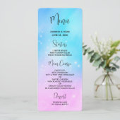 Roze en Blauwe Pastel Gradient Sky Menu Kaart (Staand voorkant)