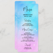 Roze en Blauwe Pastel Gradient Sky Menu Kaart (Voorkant / Achterkant)