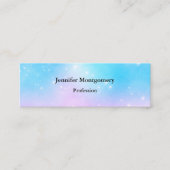 Roze en Blauwe Pastel Gradient Sky met Sterren Mini Visitekaartje (Voorkant)