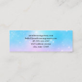 Roze en Blauwe Pastel Gradient Sky met Sterren Mini Visitekaartje (Achterkant)