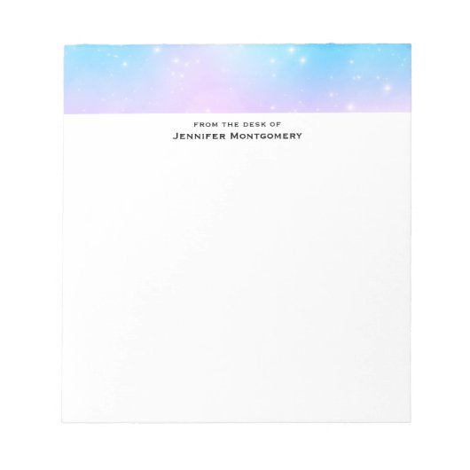 Roze en Blauwe Pastel Gradient Sky Notitieblok (Voorkant)