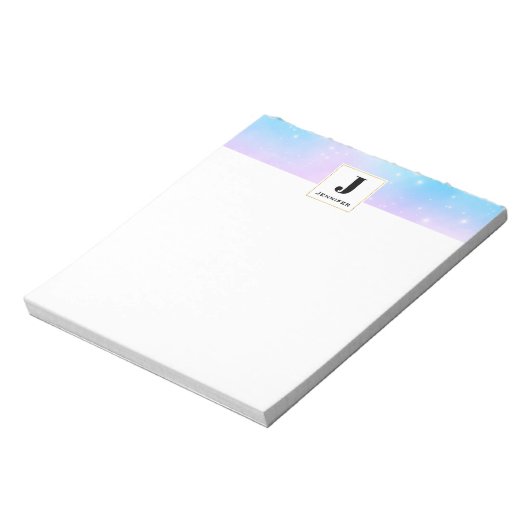 Roze en Blauwe Pastel Gradient Sky Notitieblok (Linkerzijde)