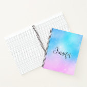 Roze en Blauwe Pastel Gradient Sky Notitieboek (Binnen)