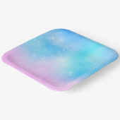 Roze en Blauwe Pastel Gradient Sky Papieren Bordje (Gebogen)