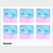 Roze en Blauwe Pastel Gradient Sky Party Dank u Vierkante Sticker (Vel)