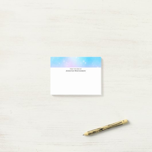 Roze en Blauwe Pastel Gradient Sky Post-it® Notes (Op bureau)