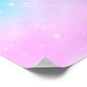 Roze en Blauwe Pastel Gradient Sky Poster (Hoek)