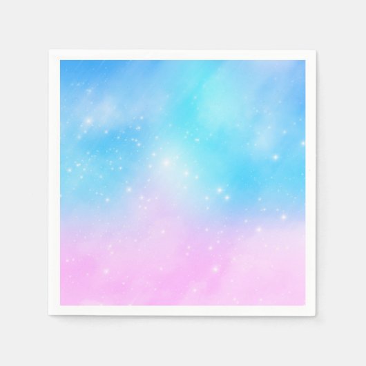 Roze en Blauwe Pastel Gradient Sky Servet (Voorkant)