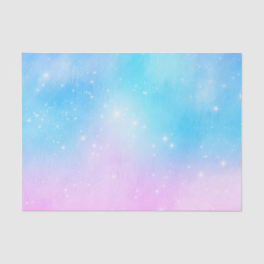 Roze en Blauwe Pastel Gradient Sky Tissuepapier (Voorkant)