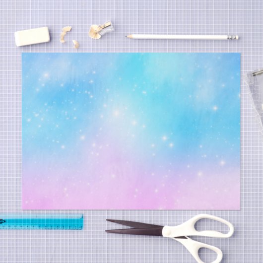 Roze en Blauwe Pastel Gradient Sky Tissuepapier (Craft)