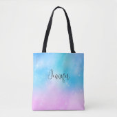 Roze en Blauwe Pastel Gradient Sky Tote Bag (Voorkant)