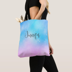 Roze en Blauwe Pastel Gradient Sky Tote Bag