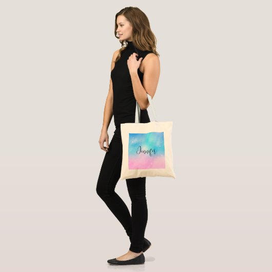 Roze en Blauwe Pastel Gradient Sky Tote Bag (Voorkant (model))