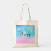 Roze en Blauwe Pastel Gradient Sky Tote Bag (Achterkant)
