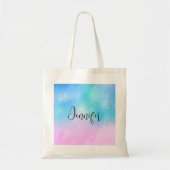 Roze en Blauwe Pastel Gradient Sky Tote Bag (Voorkant)