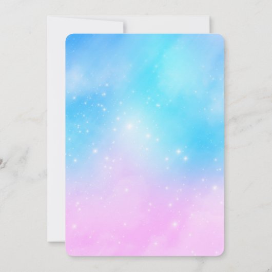 Roze en Blauwe Pastel Gradient Sky Verjaardag Kaart (Achterkant)