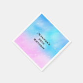 Roze en Blauwe Pastel Gradient Sky Verjaardag Servet (Hoek)