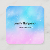 Roze en Blauwe Pastel Gradient Sky Vierkante Visitekaartje (Voorkant)