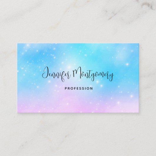 Roze en Blauwe Pastel Gradient Sky Visitekaartje (Voorkant)