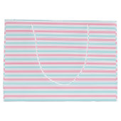 Roze en blauwe pastelstrepen groot cadeauzakje (Achterkant)