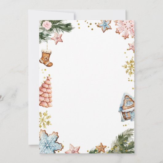 Roze en blauwe peperkoekkoekjes onthullen geslacht kaart (Achterkant)