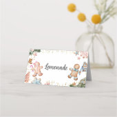 Roze en blauwe peperkoekkoekjes onthullen geslacht plaatskaartje (Voorkant)