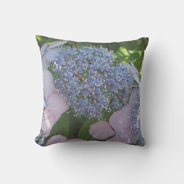 Roze en blauwe Pet Hydrangea Blossom - Kussens (Voorkant)