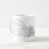 Roze en blauwe pinguïns bij iglo koffiemok (Voorkant links)