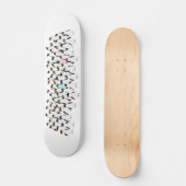 Roze en blauwe pinguïns die elkaars hand vasthoude persoonlijk skateboard (Voorkant)