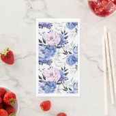 Roze en Blauwe Pioen Bloemenservet Servet (Insitu)