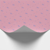 Roze en blauwe pixel harten cadeaupapier (Hoek)