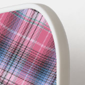 Roze En Blauwe Plaid Pickleball Paddle (Links Detail)