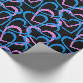 Roze en blauwe plek Abstracte patroonverlooppap Cadeaupapier (Hoek)