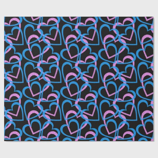Roze en blauwe plek Abstracte patroonverlooppap Cadeaupapier (Vlak)