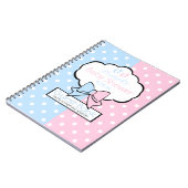 Roze en blauwe poka Dots Baby shower Guest Book | Notitieboek (Linkerzijde)