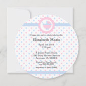 Roze en blauwe poka Dots-Baby shower-Round Kaart (Voorkant)