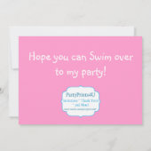 Roze en blauwe poka Dots Brunette Mermaid Birthday Kaart (Achterkant)