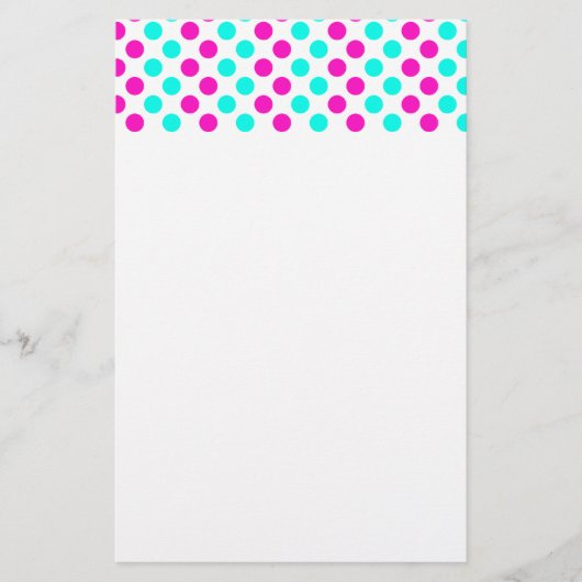 Roze en blauwe pokkendots briefpapier (Voorkant)