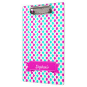 Roze en blauwe pokkendots klembord (Links)