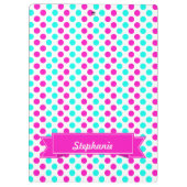 Roze en blauwe pokkendots klembord (Achterkant)