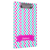 Roze en blauwe pokkendots klembord (Rechts)