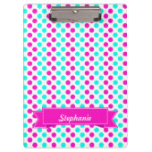 Roze en blauwe pokkendots klembord (Voorkant)