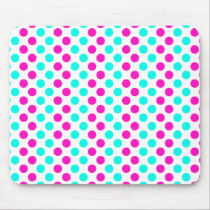 Roze en blauwe pokkendots muismat