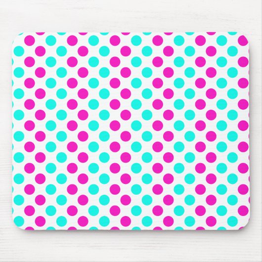 Roze en blauwe pokkendots muismat (Voorkant)