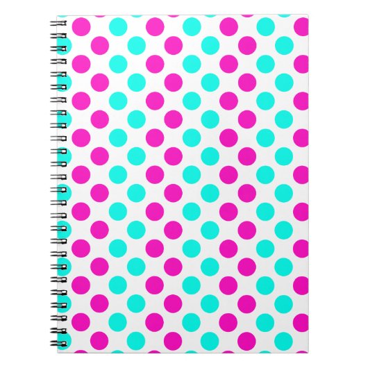 Roze en blauwe pokkendots notitieboek (Voorkant)